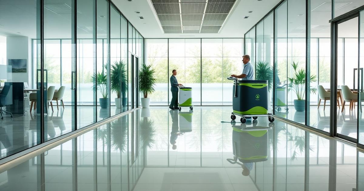 Cleaner servicing a Sarasota office after hours